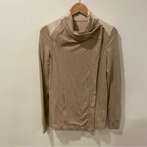 Lululemon coast wrap beige stretchy cardigan drape front